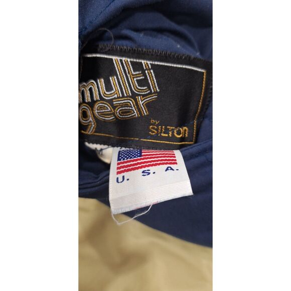 Vintage Blue Down Puffer Vest Multi Gear Silton Reversible Cream 70s Retro Sz M - Picture 15 of 15